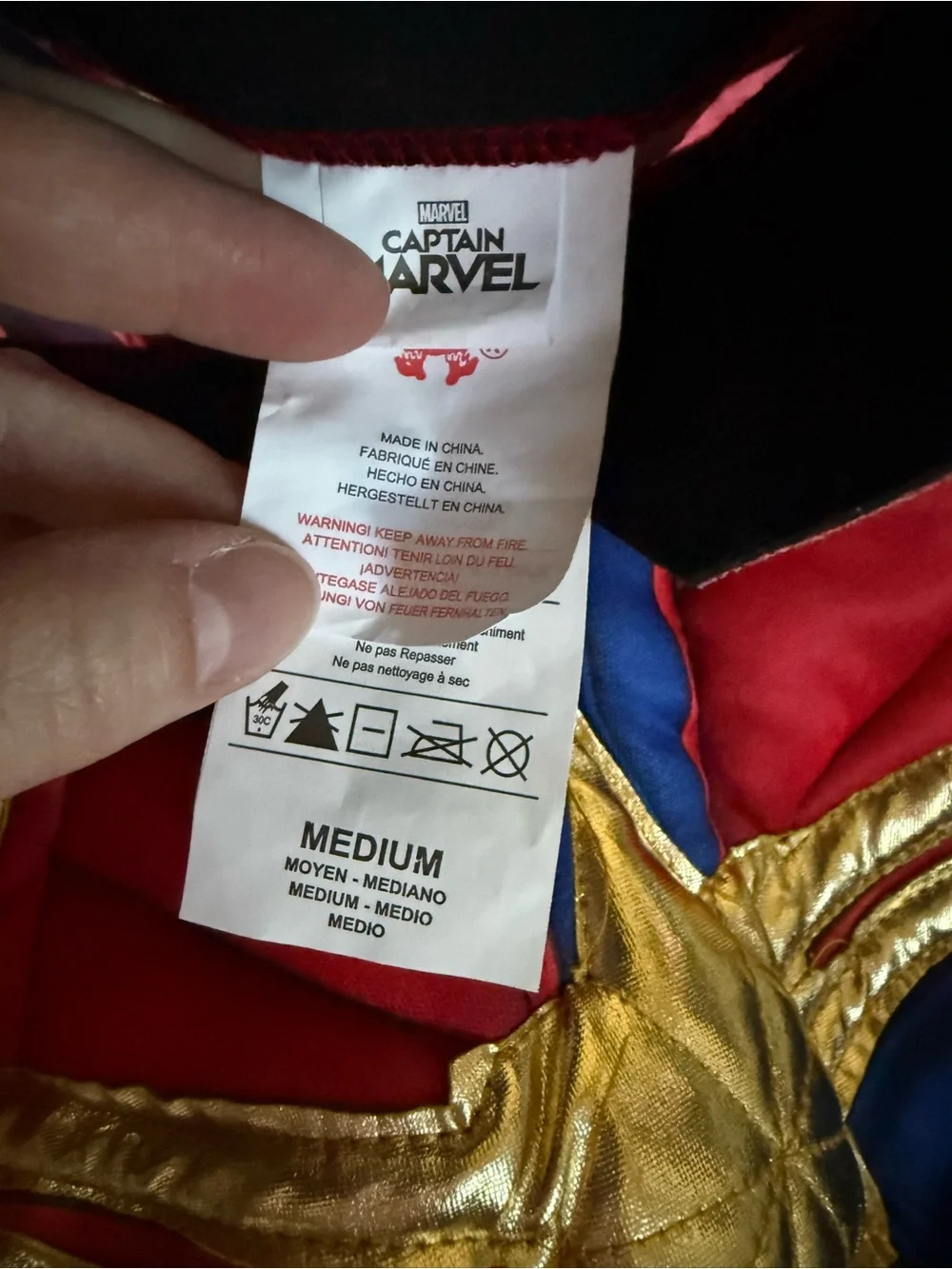 Captain Marvel Kids Superhero Costume - Blue & Red - Picture 13 of 13